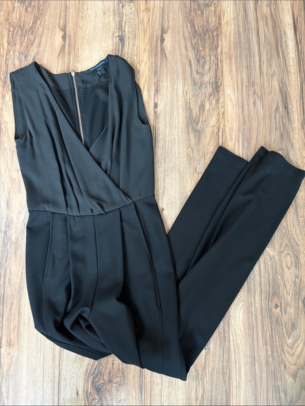 French Connection Black Sleeveless V-Neck Jumpsuit